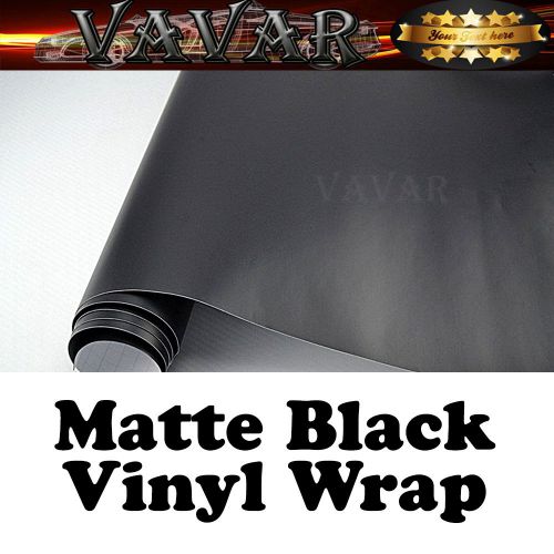 24&#034;x60&#034; matte flat black vinyl wrap sticker decal sheet film air bubble free new