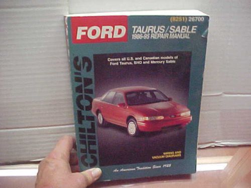 Chilton&#039;s ford taurus and mercury sable 19-86-95 repair manual