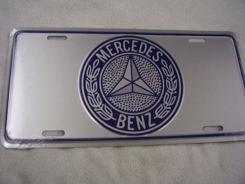 Mercedes benz   license plate    silver an blue  no longer made