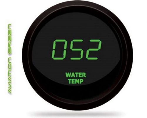 Led digital water temperature gauge w/ sender green leds black bezel dash auto !