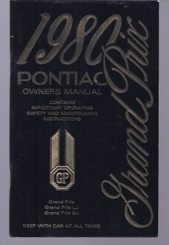 1980 pontiac grand prix owners manual
