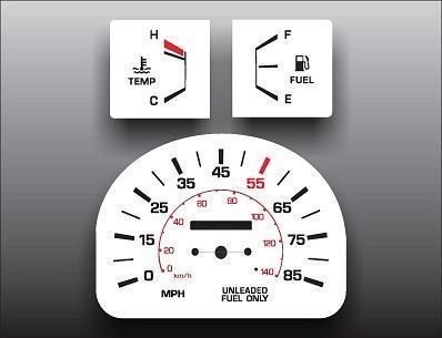 1984 toyota truck pickup 85 mph instrument cluster white face gauges 84
