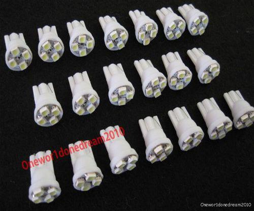 20pcs super t10 4smd led reading license plate wedge light bulbs 168 194 white a
