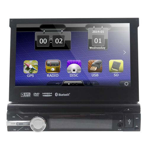 7&#034; single 1 din in dash car radio stereo dvd player bluetooth sd usb touch cd fm