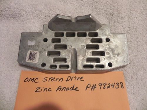 Omc stern drive zinc anode p# 982438 factory oem part