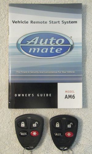 Pair of auto mate remote start fobs #474a &amp; booklet