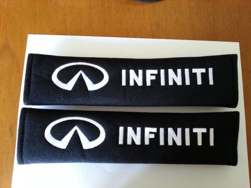 Infinity seat-belt covers shoulder pads (2) car safety cushion harness  velcro