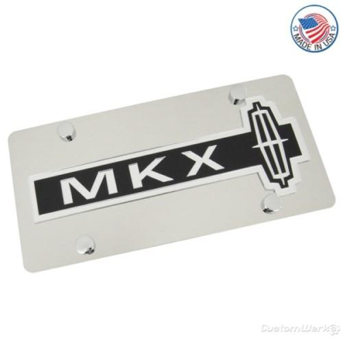 Lincoln logo + mkx name stainless license plate
