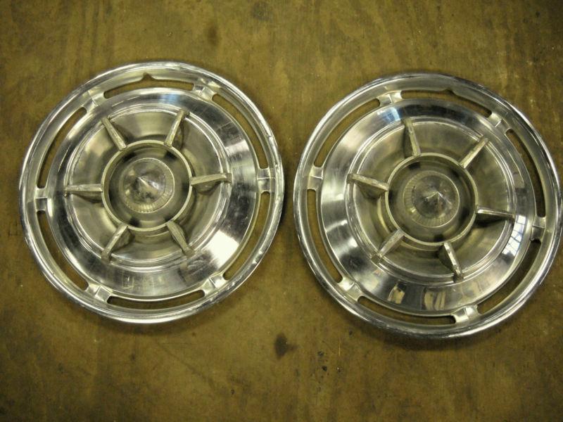 Hubcaps wheel covers 61 1961 buick 15" inch set of 2 flipper spinner bullet