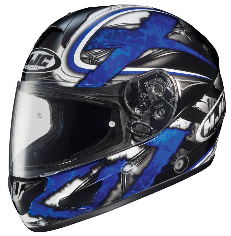 Hjc cl-16 shock motorcycle helmet black, dark silver, blue large