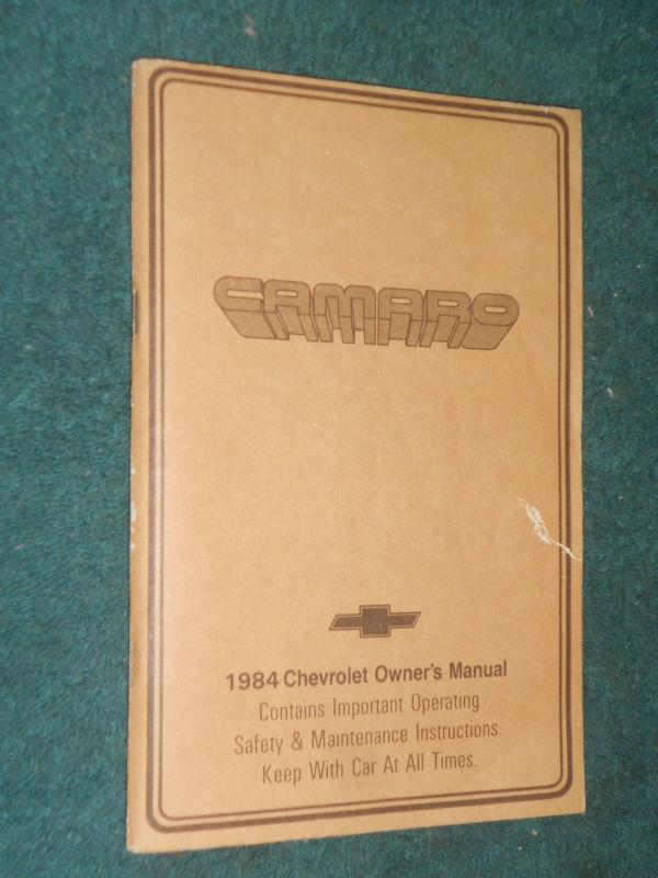 1984 chevrolet camaro owners manual / original guide book!