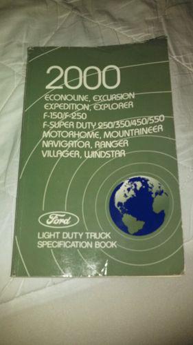 2000 ford truck models f-series ranger f-250 350 specification manual