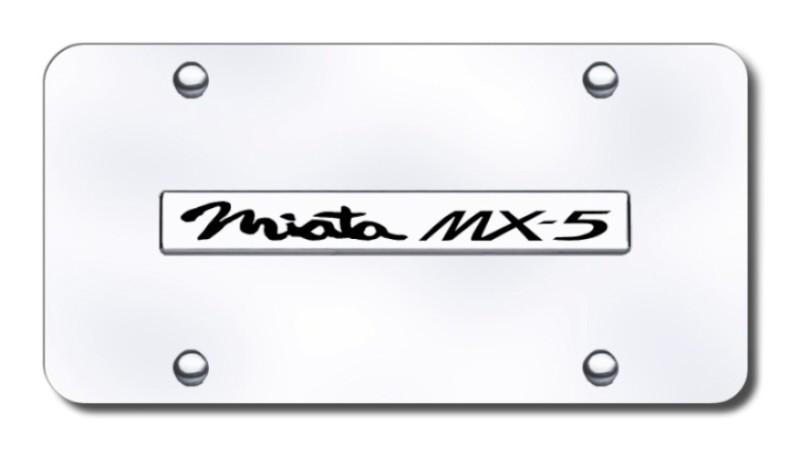 Mazda miata mx5 name chrome on chrome license plate made in usa genuine