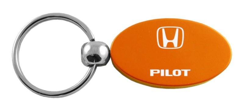 Honda pilot orange oval keychain / key fob engraved in usa genuine