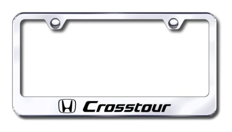 Honda crosstour  engraved chrome license plate frame -metal made in usa genuine