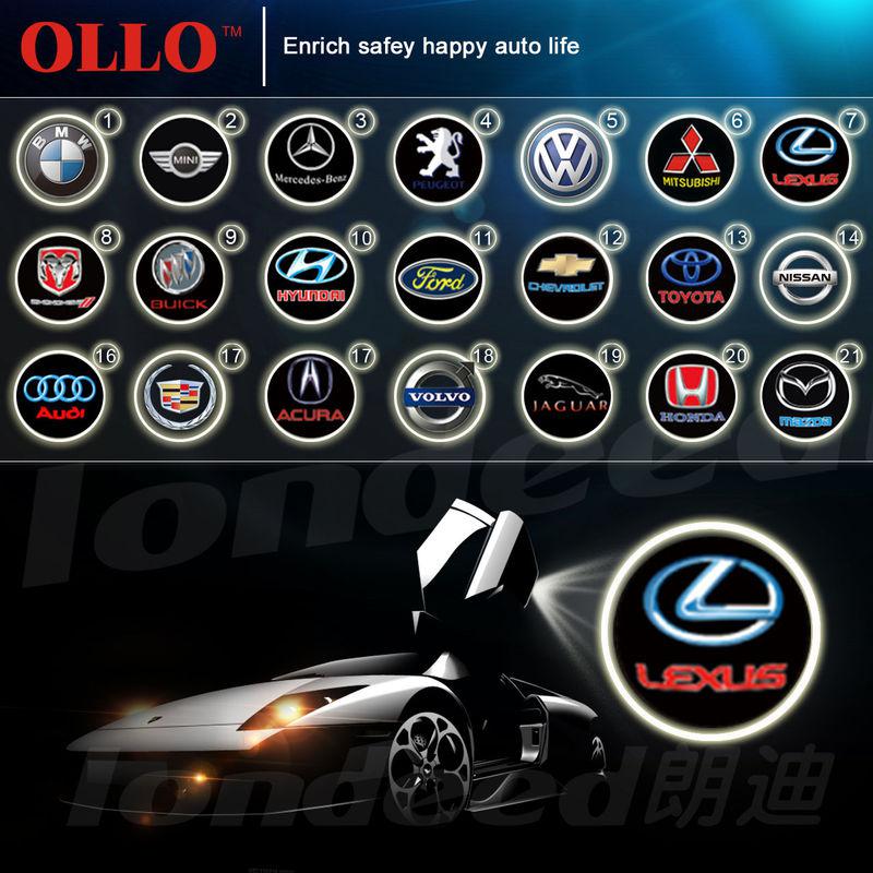 Free shipping 2x led car door step laser projector logo ghost light for lexus