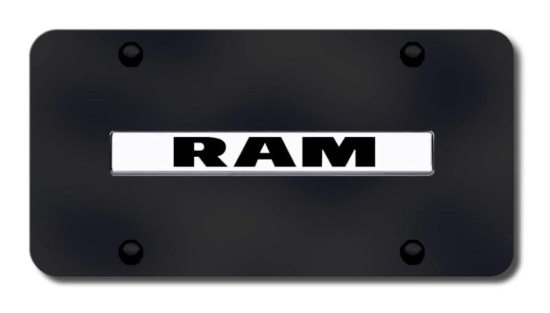 Chrysler ram name chrome on black license plate made in usa genuine