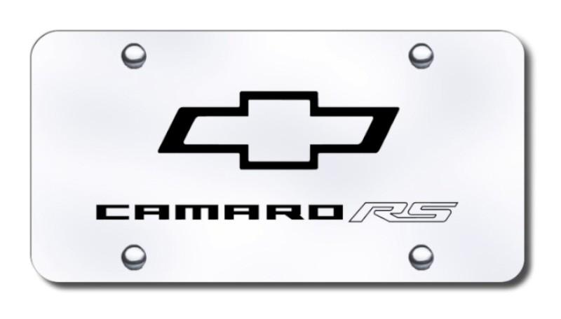 Gm camaro rs laser etched brushed stainless license plate made in usa genuine