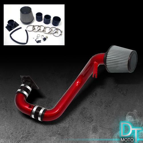 Stainless washable cone filter + cold air intake 02-05 lancer 2.0l red aluminum