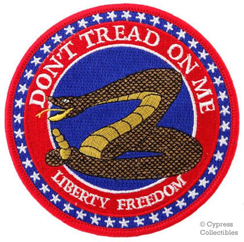 Don't tread on me embroidered motorcycle biker patch iron-on gadsden flag theme