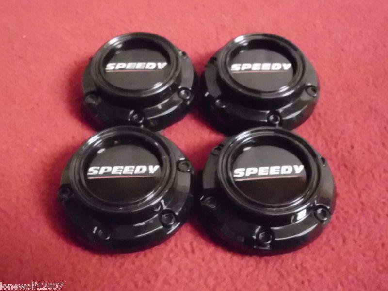 Speedy wheels black custom wheel center cap caps set of 4 # ak06