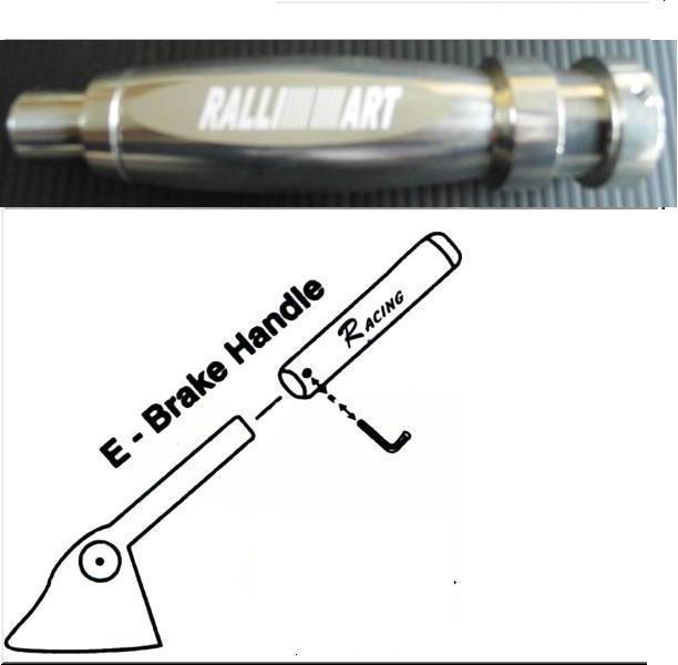 Car aluminum e hand brake ebrake handle silver include release button ralliart