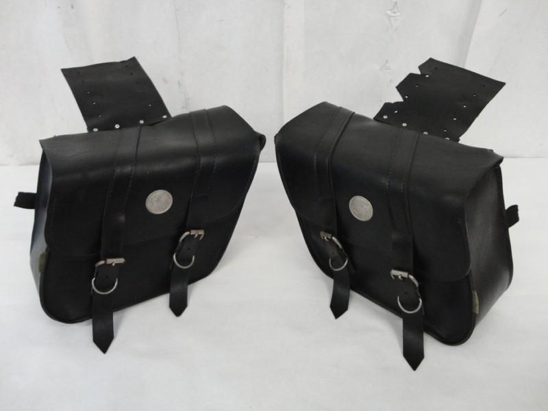 Willie & max deluxe series compact slant style leather saddlebags 0003