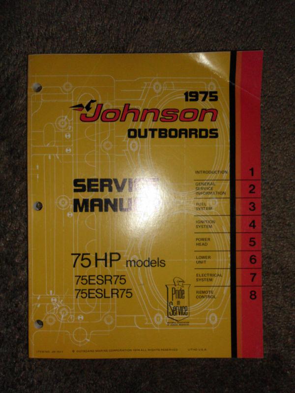 1975 johnson 75 hp service repair shop manual factory outboard oem