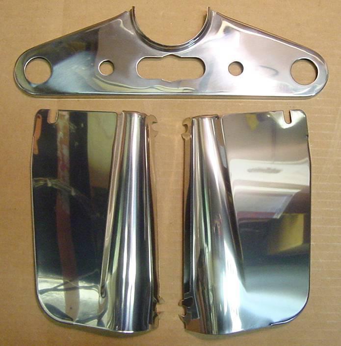 Front fork cover panel kit harley panhead rear & top