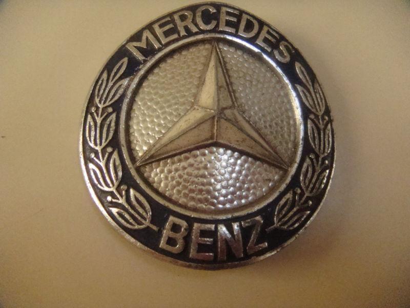 Vintage mercedes benz car emblem grille badge hood ornament curved bent