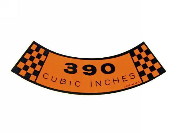 390 air cleaner engine decal sticker new ford licensed  ! 