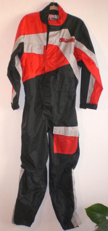 Fieldsheer one piece motorcycle rain full body suit s attached carry bag