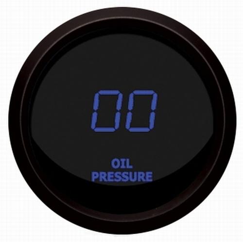 Digital oil pressure gauge blue / black bezel intellitronix m9114-b usa made