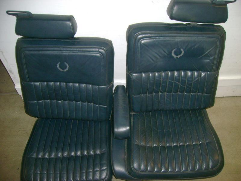 1983 1984 1985 cadillac eldorado leather driver seats w/ headrest blue 1982