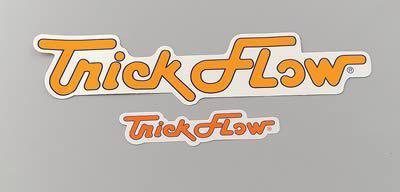 Trick flow decal trick flow® racing vinyl orange white blue 5.500" x 1.225" each