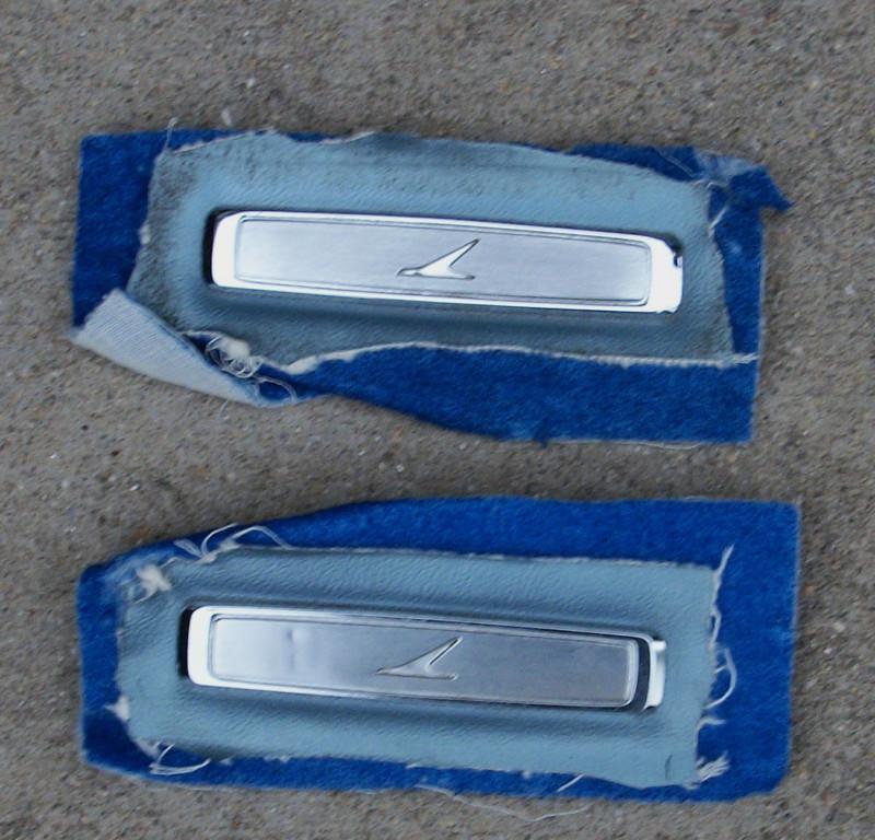 64 65 ford falcon futura sprint seat emblems pair complete / backing  attaching 