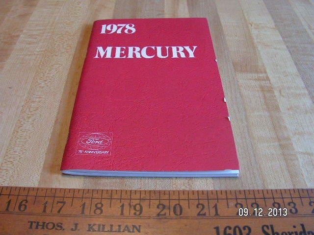 1978 mercury monterey/marquis/marauder/ wagons original owner's/owners manual