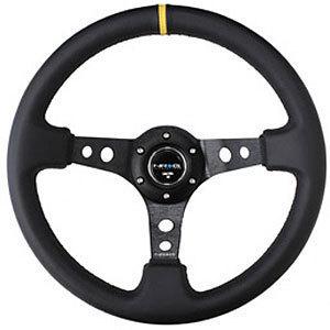 Nrg st-006r: 350mm sport steering wheel (3" deep) - leather