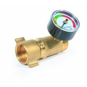 Camco 40064 rv brass water pressure regulator with gauge 40 50 psi regulater new