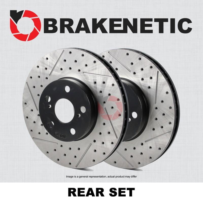 [rear set] premium drilled slotted brake disc rotors bnp62076.ds (w/brembo)