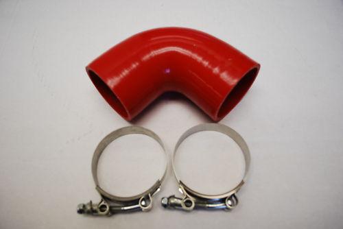 Elbow 2.5" 90 degree silicone hose 90 degree 2.5"  coupler red+2 t bolts clamp 