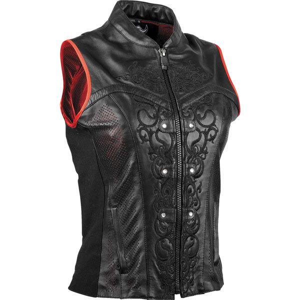 Black m speed and strength motolisa women's leather vest