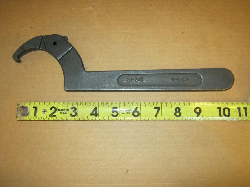 Adjustable hook spanner wrench 2" to 4-3/4" armstrong usa p/n 34-307