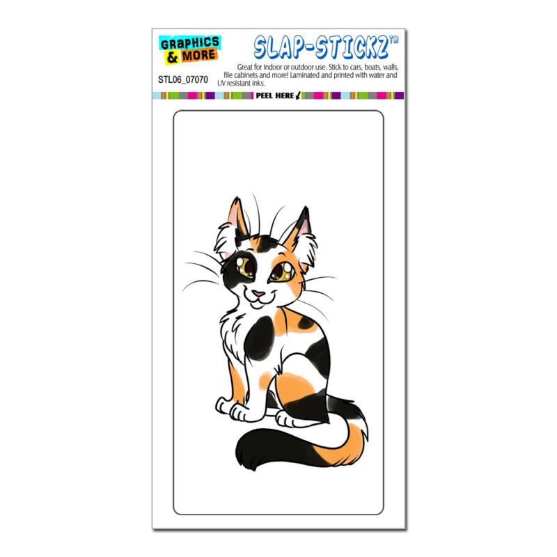 Calico cat on white - slap-stickz™ automotive car window locker bumper sticker
