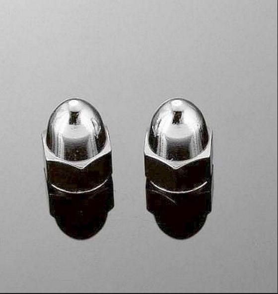Chrome 8mm acorn nuts, sold in pairs - m8 size