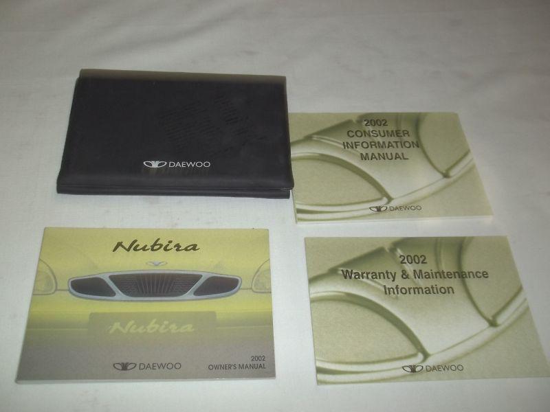 2002 daewoo nubira owner manual 4/pc.set & black daewoo trifold factory case.oem
