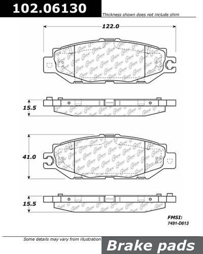 Centric 102.06130 brake pad or shoe, rear-c-tek metallic brake pads
