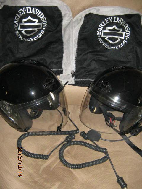 Harley davidson 3/4 (jet ii) helmets w/ intercoms original hd parts med & large