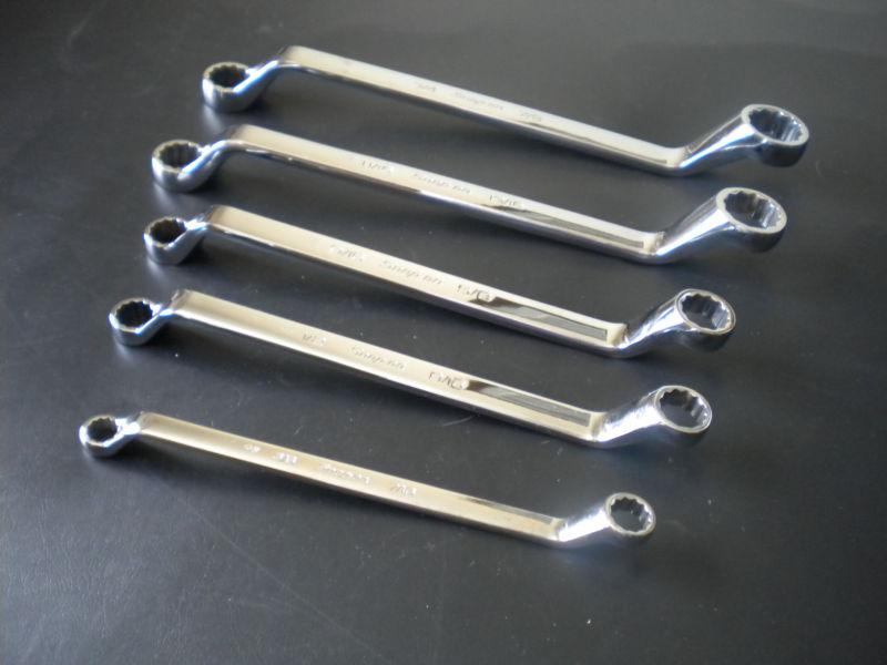 Super nice set of 5 pc. snap-on 60 degree deep offset box end standard wrenches