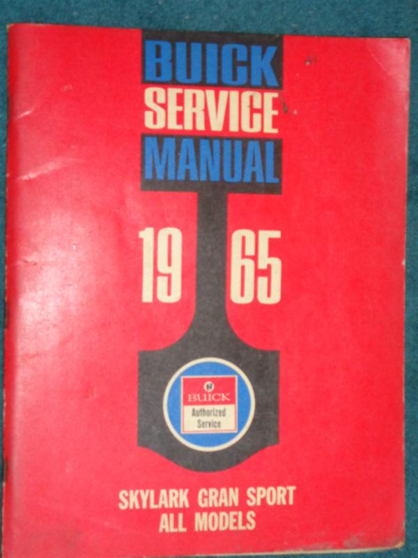 1965 buick skylark gran sport shop manual original g.m. service book